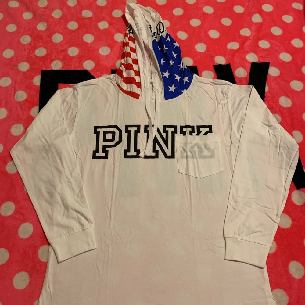 VS Pink flag patriotic hoodie new